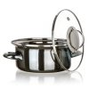 GARNEK EMALIOWANY 18cm 1,3L Z POKRYWĄ BANQUET METALLIC BLACK